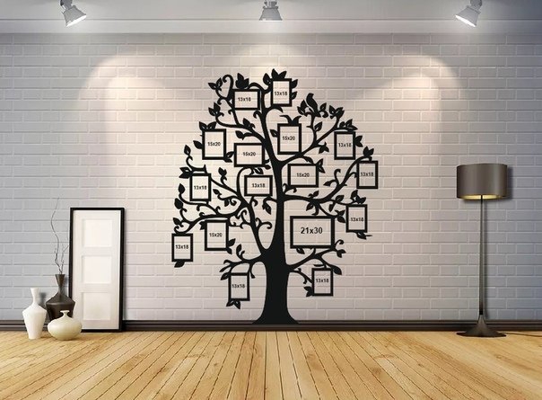 طرح قاب عکس درخت خانوادگی مناسب برای استفاده در دستگاه های cnc چوب و cnc لیزر - laser cut family tree photo frame