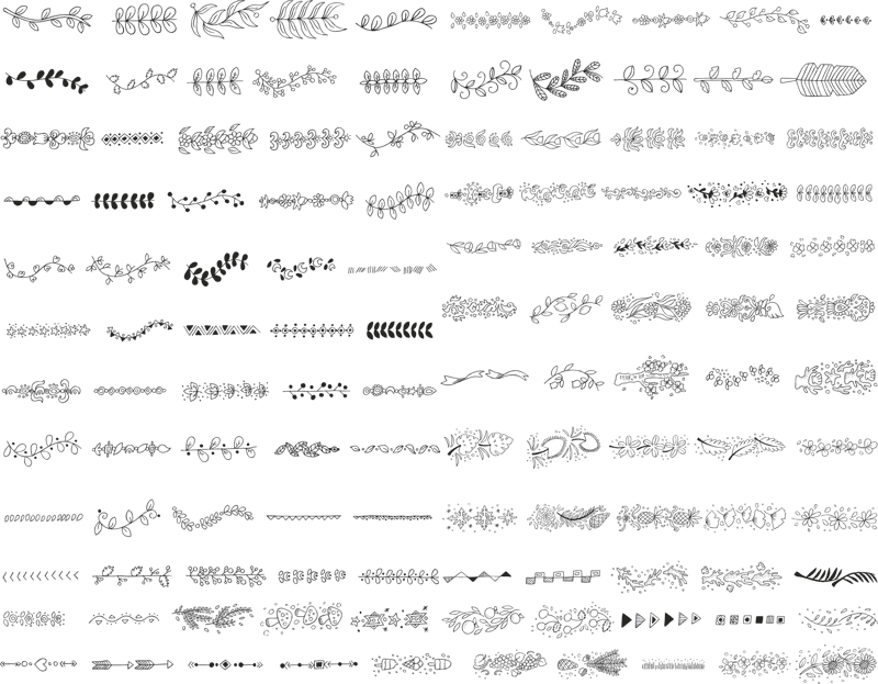 طرح المان‌های دست‌ساز مناسب برای استفاده در دستگاه های cnc چوب و cnc لیزر - handdrawn elements cdr file