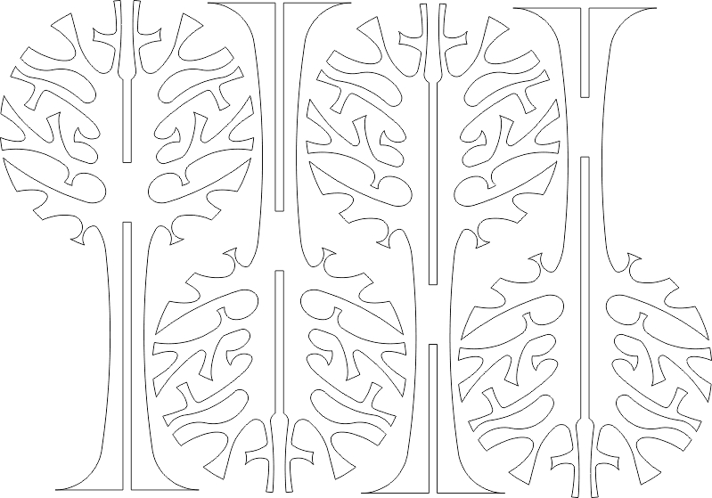 طرح دیوار درختی طرح lovi3 مناسب برای استفاده در دستگاه های cnc چوب و cnc لیزر - deco tree wall lovi3 dxf file