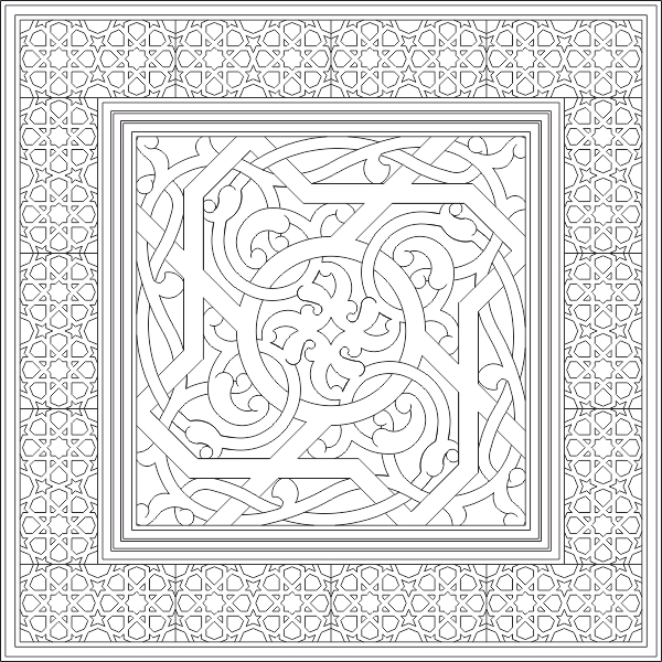 طرح فایل وکتوری تزئینات اسلامی dwg مناسب برای استفاده در دستگاه های cnc چوب و cnc لیزر - islamic ornament art vector dwg file
