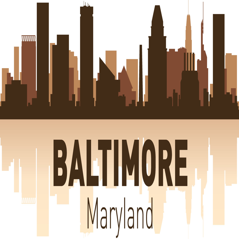 طرح اسکای‌لاین بالتیمور مناسب برای استفاده در دستگاه های cnc چوب و cnc لیزر - baltimore skyline cdr file