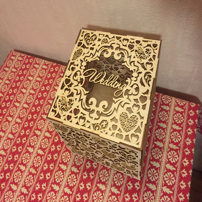 طرح جعبه عروسی مناسب برای استفاده در دستگاه های cnc چوب و cnc لیزر - wedding box laser cutting cdr file