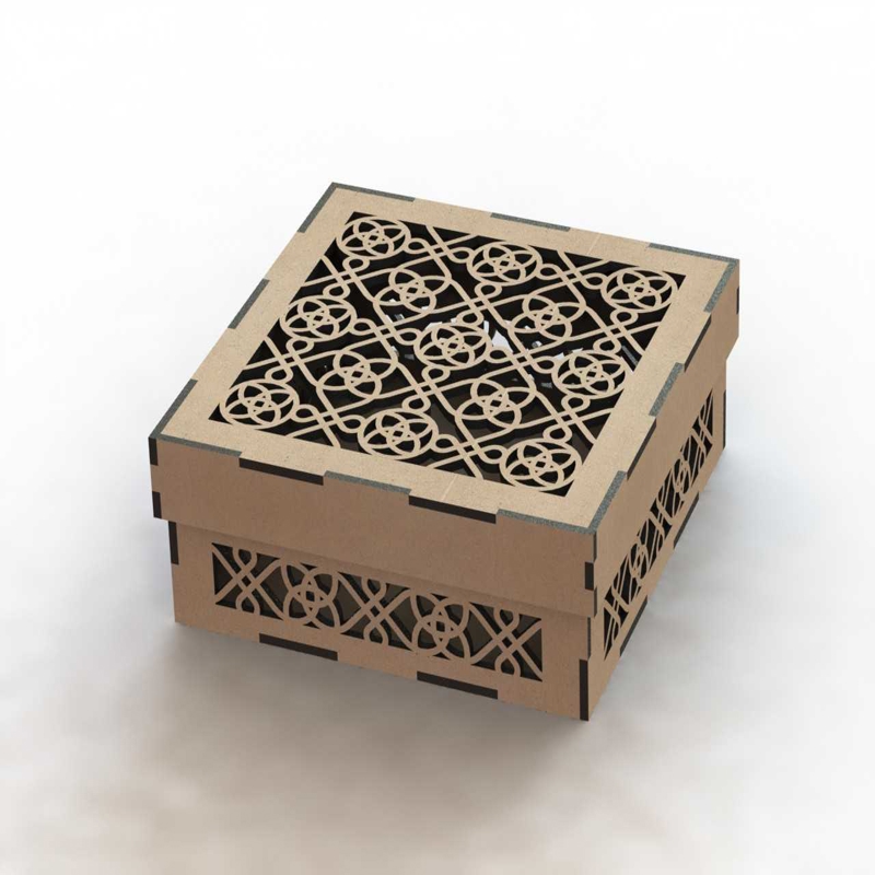 طرح جعبه چوبی مناسب برای استفاده در دستگاه های cnc چوب و cnc لیزر - laser cut wooden box template dxf file