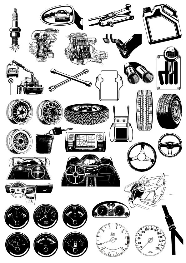 طرح وکتور طرح زمینه خودکار مناسب برای استفاده در دستگاه های cnc چوب و cnc لیزر - auto theme illustration vectors cdr file
