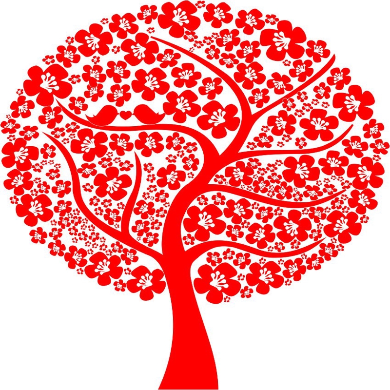 طرح وکتور درخت عشق انتزاعی مناسب برای استفاده در دستگاه های cnc چوب و cnc لیزر - abstract love tree vector cdr file