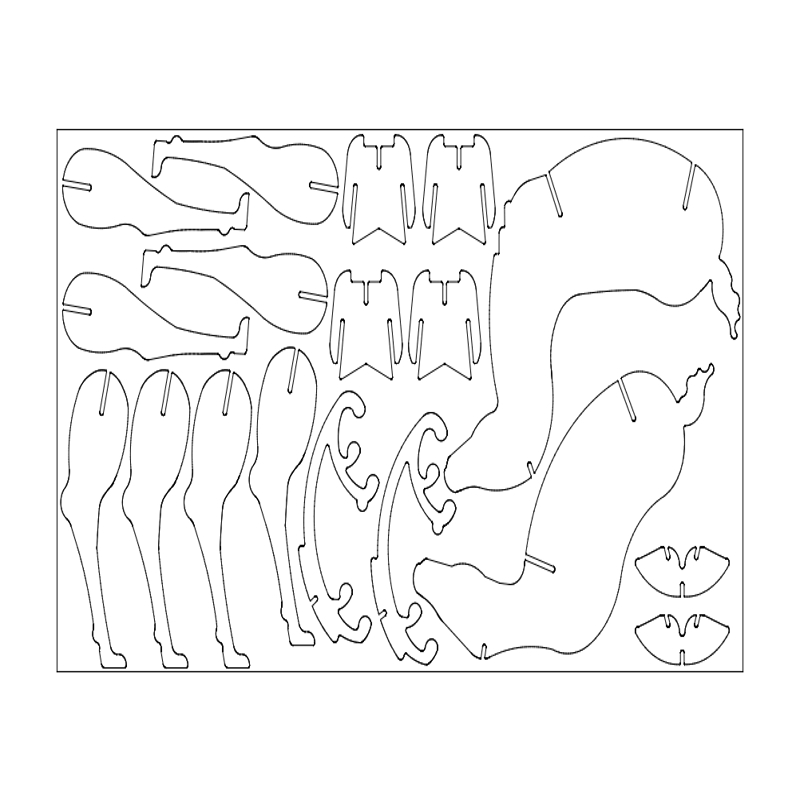 طرح دو گوزن مناسب برای استفاده در دستگاه های cnc چوب و cnc لیزر - two deer dxf file
