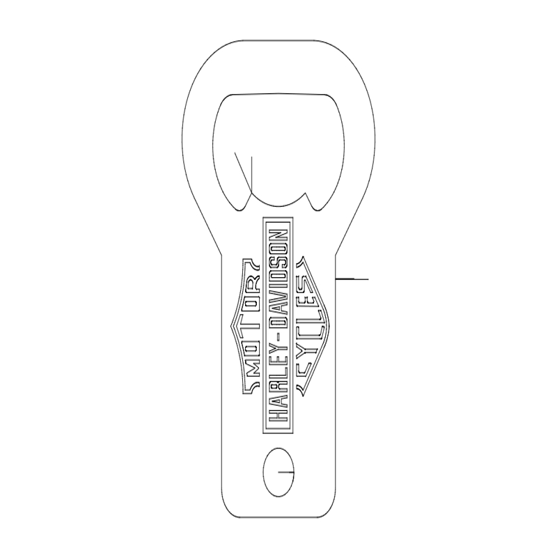 طرح دربازکن بطری هارلی مناسب برای استفاده در دستگاه های cnc چوب و cnc لیزر - harley bottle opener dxf file