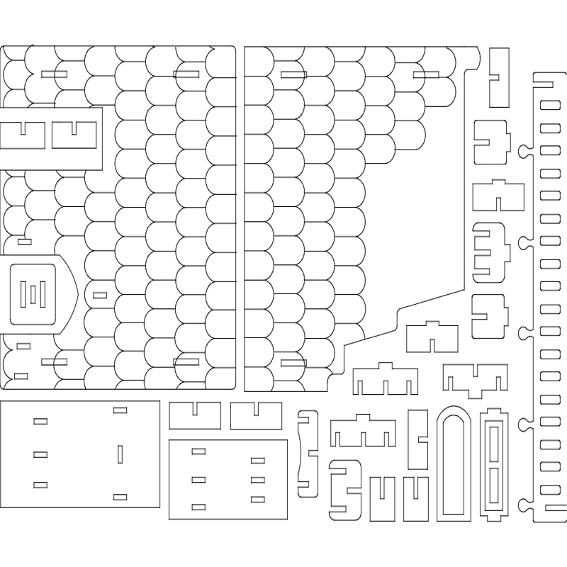 طرح ویلای ۱۱ مناسب برای استفاده در دستگاه های cnc چوب و cnc لیزر - villa 11 dxf file