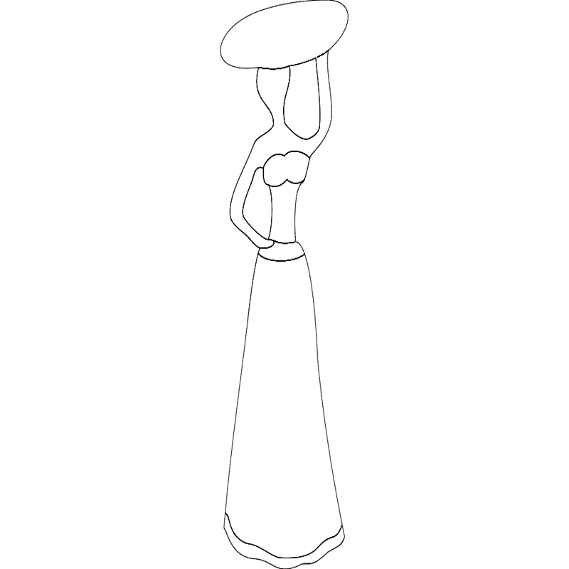 طرح زن آفریقایی ۳ مناسب برای استفاده در دستگاه های cnc چوب و cnc لیزر - african woman 3 dxf file