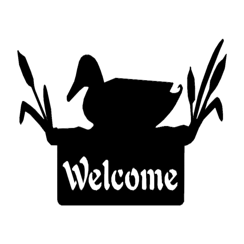 طرح تابلوی خوشامدگویی اردک مناسب برای استفاده در دستگاه های cnc چوب و cnc لیزر - welcome sign duck dxf file