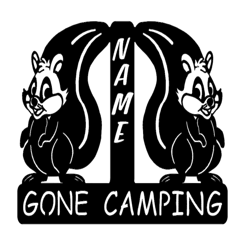 طرح سنجاب که به کمپینگ رفته بود مناسب برای استفاده در دستگاه های cnc چوب و cnc لیزر - squirrel gone camping dxf file