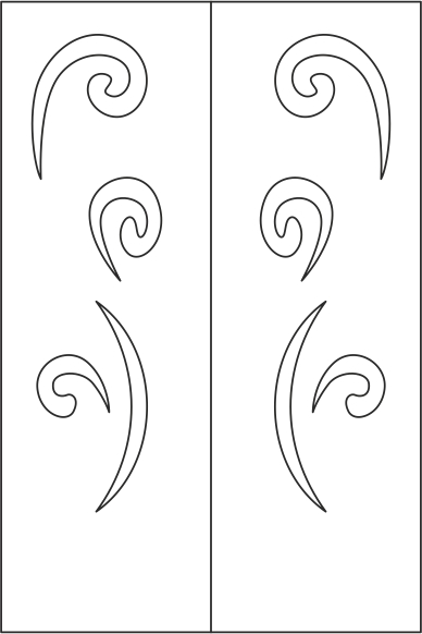 طرح فایل وکتور طرح درب کمد دیواری شیک مناسب برای استفاده در دستگاه های cnc چوب و cnc لیزر - elegant wardrobe door design vector cdr file