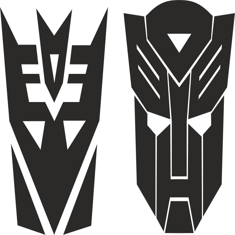 طرح برچسب های ترانسفورماتور مناسب برای استفاده در دستگاه های cnc چوب و cnc لیزر - transformers stickers decals cdr file