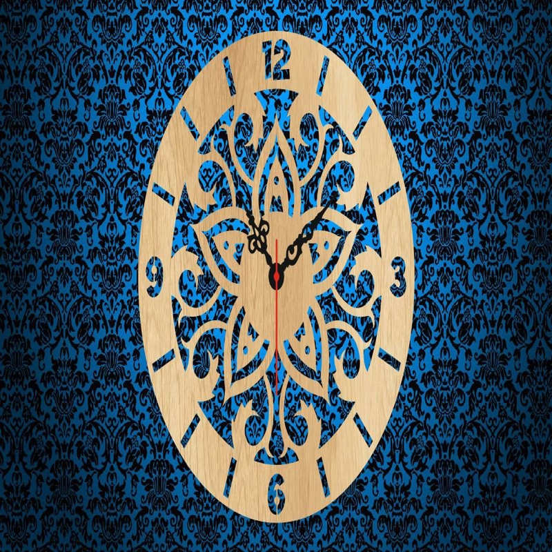 طرح ساعت مناسب برای استفاده در دستگاه های cnc چوب و cnc لیزر - clock cdr file