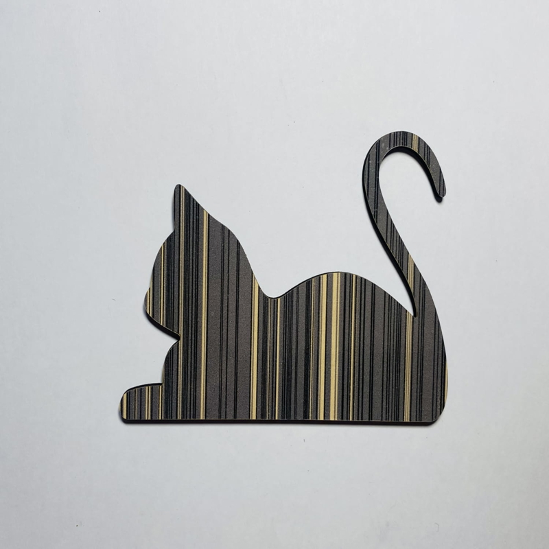 طرح گربه چوبی طرح ناتمام کاردستی مناسب برای استفاده در دستگاه های cnc چوب و cnc لیزر - laser cut cat wood cutout unfinished craft cdr file