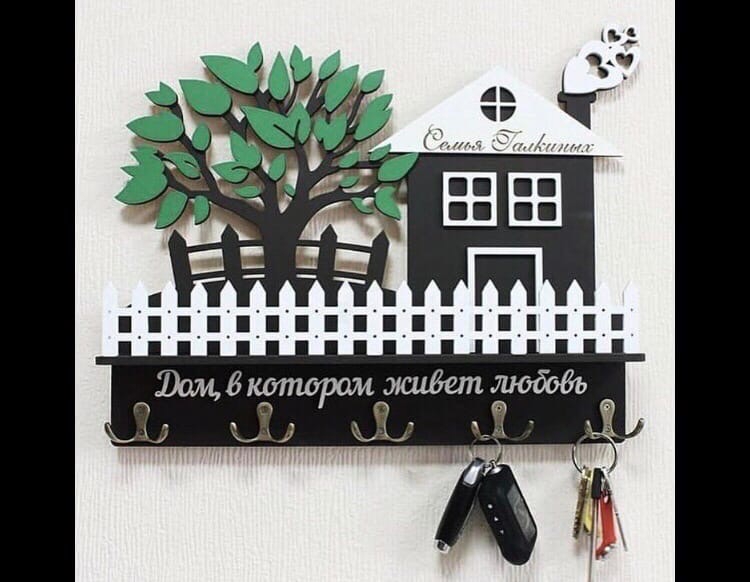 طرح صندوق ورودی و جاکلیدی مناسب برای استفاده در دستگاه های cnc چوب و cnc لیزر - laser cut entryway mail and keys holder cdr file