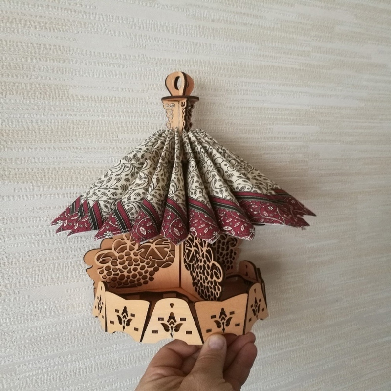 طرح جا دستمال کاغذی دیواری تزئینی مناسب برای استفاده در دستگاه های cnc چوب و cnc لیزر - laser cut decorative wall mounted napkin holder cdr file