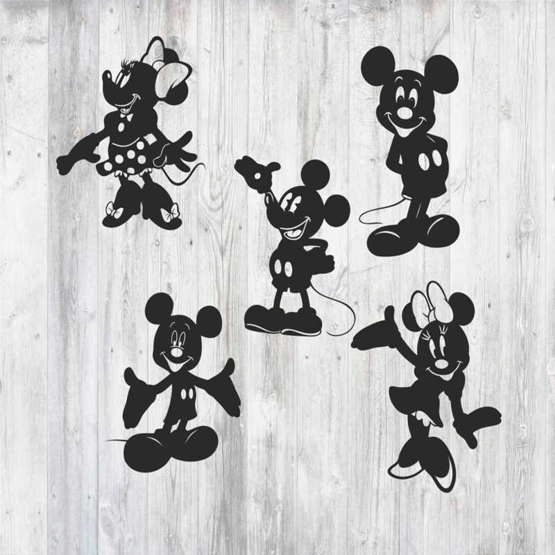طرح میکی موس مناسب برای استفاده در دستگاه های cnc چوب و cnc لیزر - mickey mouse cdr file