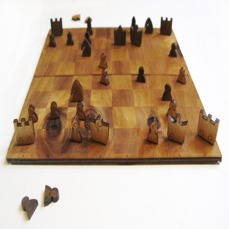 طرح شطرنج سه لایی با ضخامت 3 میلی متر مناسب برای استفاده در دستگاه های cnc چوب و cnc لیزر - laser cut chess plywood 3mm cdr file