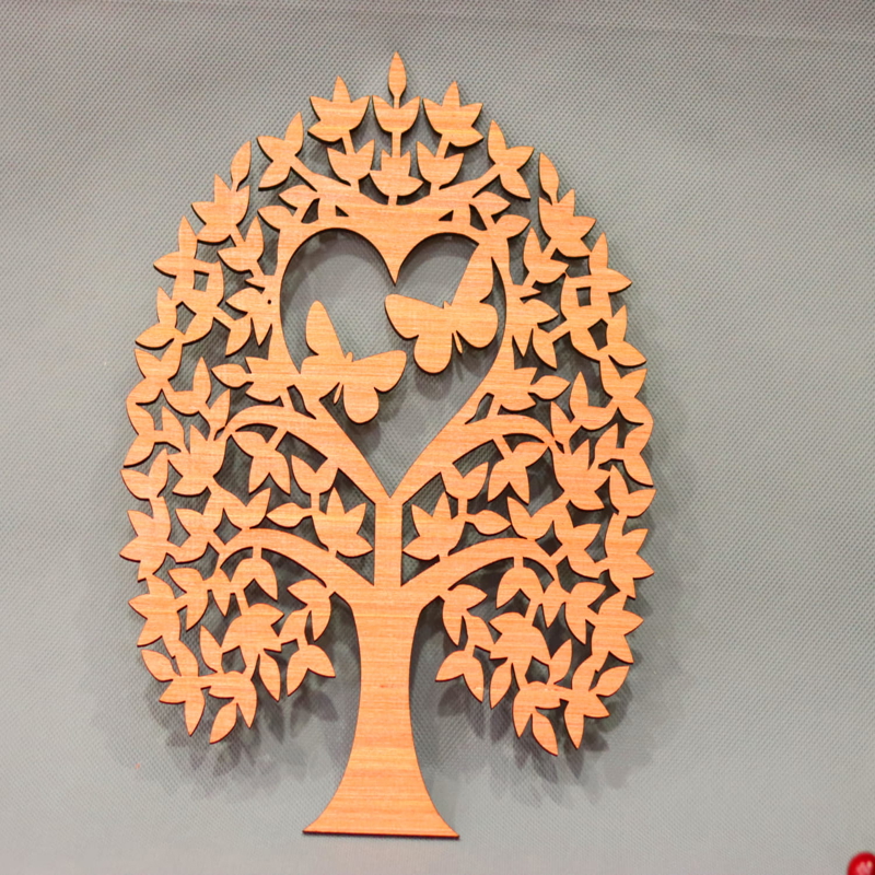طرح دکور چوبی طرح درخت قلبی مناسب برای استفاده در دستگاه های cnc چوب و cnc لیزر - laser cut wooden heart tree decor cdr file