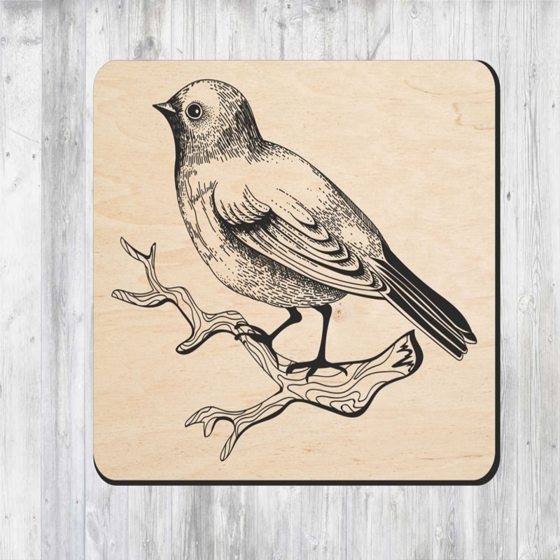 طرح حکاکی لیزری گنجشک مناسب برای استفاده در دستگاه های cnc چوب و cnc لیزر - laser engrave sparrow cdr file