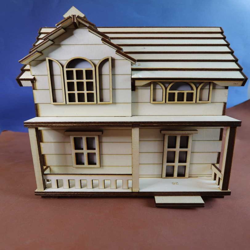 طرح خانه تخته سه لا مناسب برای استفاده در دستگاه های cnc چوب و cnc لیزر - laser cut plywood house svg file