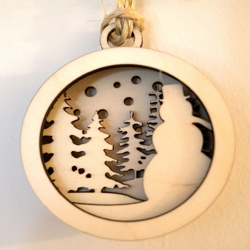 طرح لایه باز تزئینات کریسمس مناسب برای استفاده در دستگاه های cnc چوب و cnc لیزر - laser cut layered christmas ornament svg file