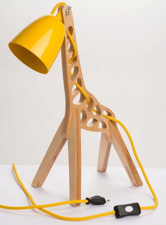 طرح چراغ زرافه مناسب برای استفاده در دستگاه های cnc چوب و cnc لیزر - laser cut giraffe lamp template cdr file