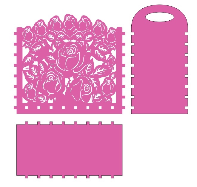 طرح جعبه گل چوبی تزئینی مناسب برای استفاده در دستگاه های cnc چوب و cnc لیزر - laser cut wooden decorative flower box cdr file