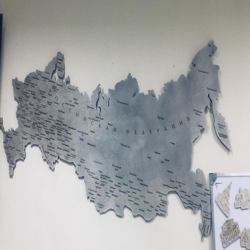 طرح نقشه روسیه مناسب برای استفاده در دستگاه های cnc چوب و cnc لیزر - laser cut russia map cdr file