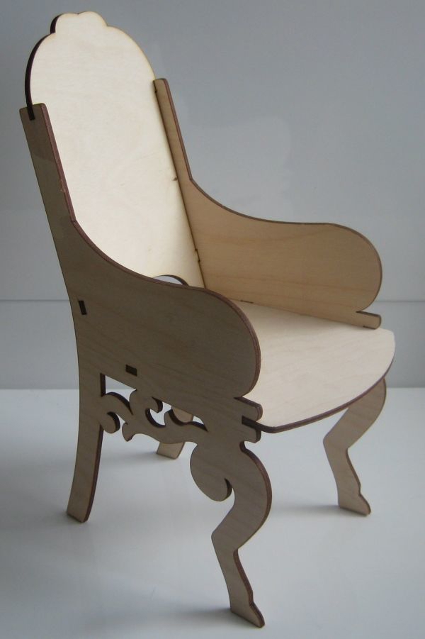 طرح صندلی چوبی مناسب برای استفاده در دستگاه های cnc چوب و cnc لیزر - laser cut wooden chair furniture plans cdr file