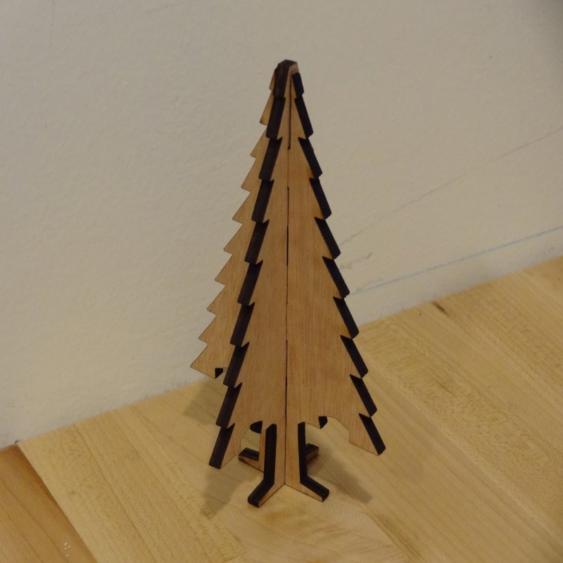 طرح درخت کریسمس با مناسب برای استفاده در دستگاه های cnc چوب و cnc لیزر - laser cut christmas tree ornament plywood dxf file