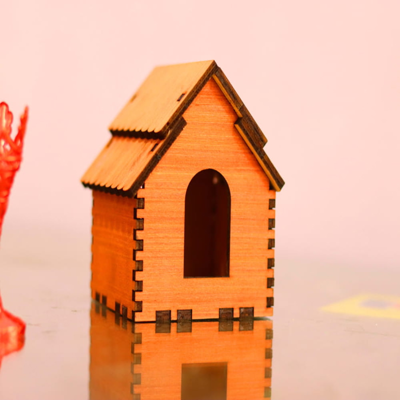 طرح خانه چوبی کوچک مناسب برای استفاده در دستگاه های cnc چوب و cnc لیزر - laser cut tiny wooden house cdr file