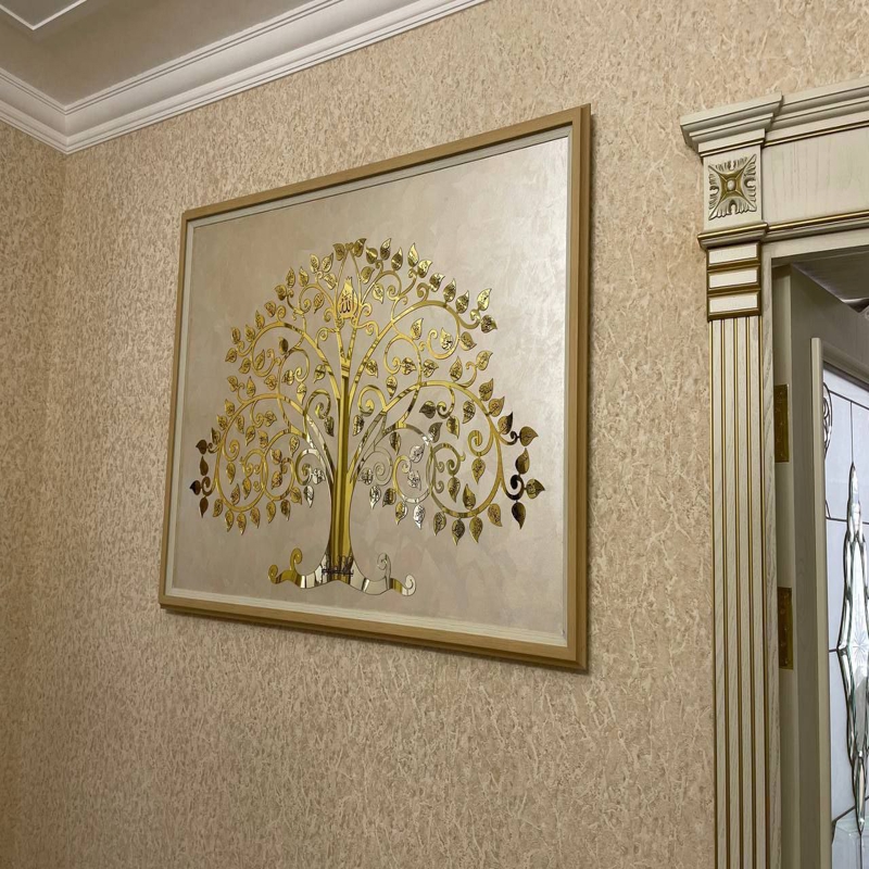 طرح درخت ۹۹ نام خدا مناسب برای استفاده در دستگاه های cnc چوب و cnc لیزر - laser cut 99 names of allah tree craft cdr file