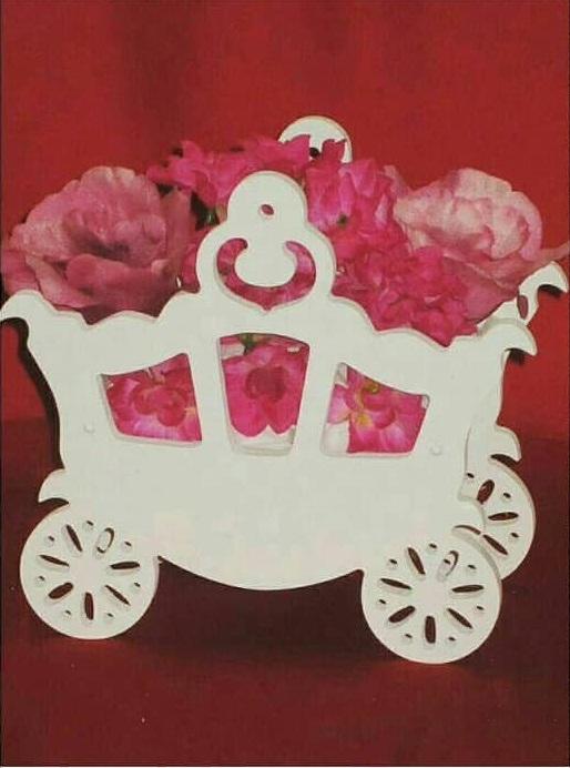 طرح کالسکه گل مناسب برای استفاده در دستگاه های cnc چوب و cnc لیزر - laser cut flower carriage cdr file