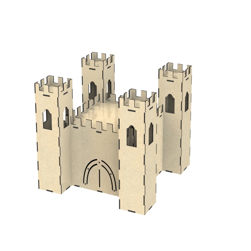 طرح قلعه مناسب برای استفاده در دستگاه های cnc چوب و cnc لیزر - laser cut castle cdr file
