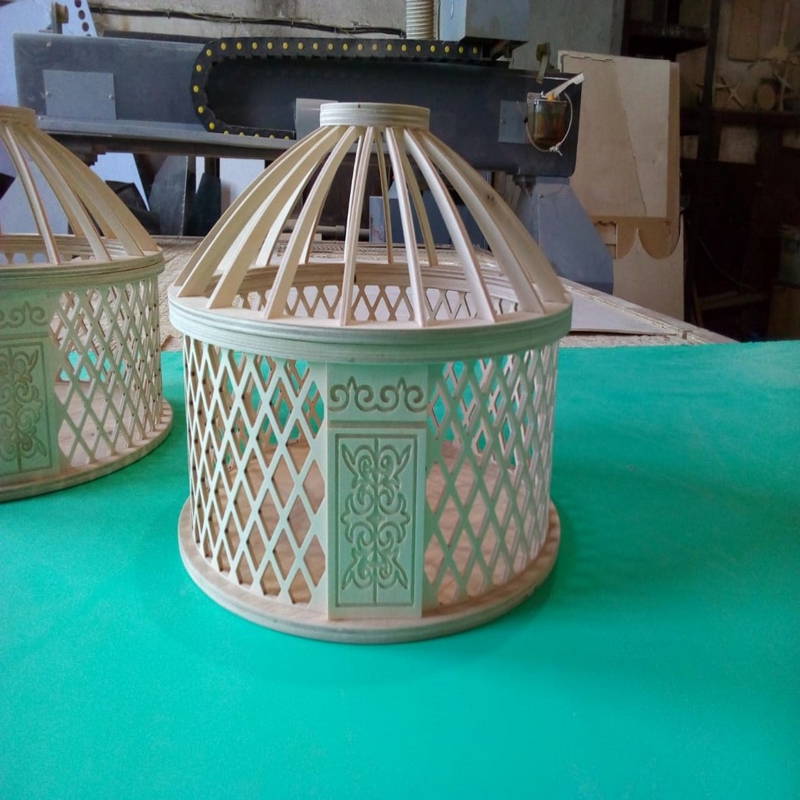 طرح جعبه یورت مناسب برای استفاده در دستگاه های cnc چوب و cnc لیزر - yurt box dxf file