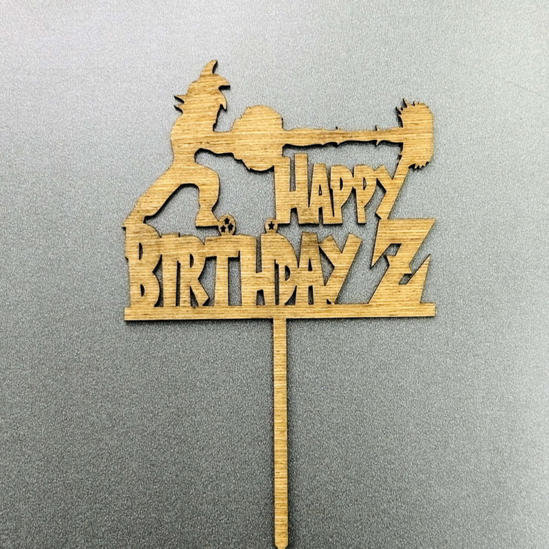 طرح تزیین کیک تولد طرح دراگون بال زد مناسب برای استفاده در دستگاه های cnc چوب و cnc لیزر - laser cut dragon ball z cake topper birthday decor cdr file