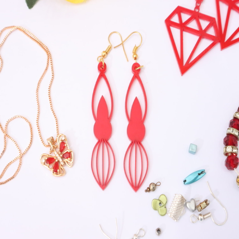 طرح گوشواره آویز اکریلیک مناسب برای استفاده در دستگاه های cnc چوب و cnc لیزر - laser cut acrylic dangle earrings cdr file