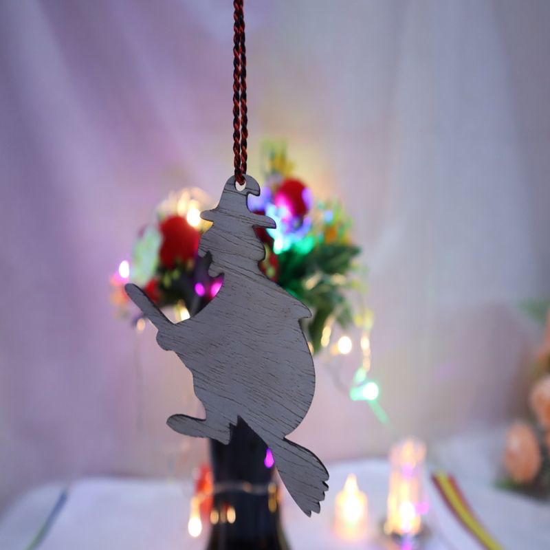 طرح جادوگر روی جارو مناسب برای استفاده در دستگاه های cnc چوب و cnc لیزر - laser cut witch on broom decor cdr file