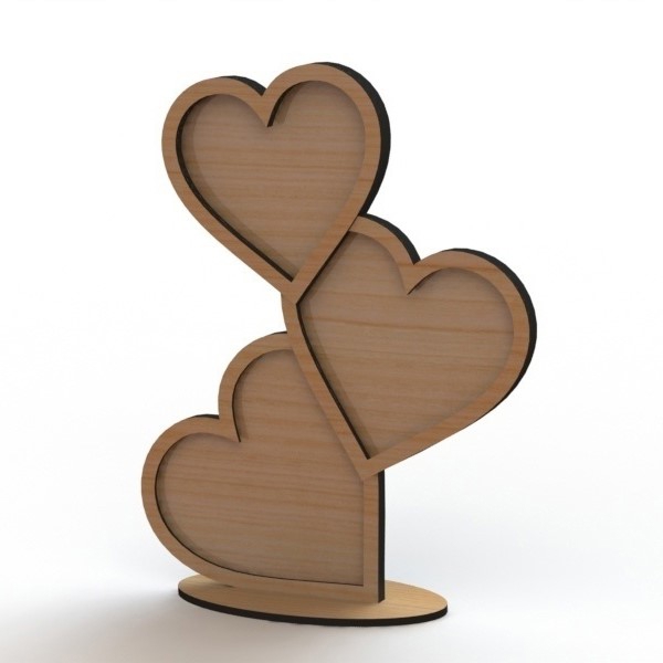 طرح جعبه قلب عروسی مناسب برای استفاده در دستگاه های cnc چوب و cnc لیزر - laser cut wedding heart drop box cdr file