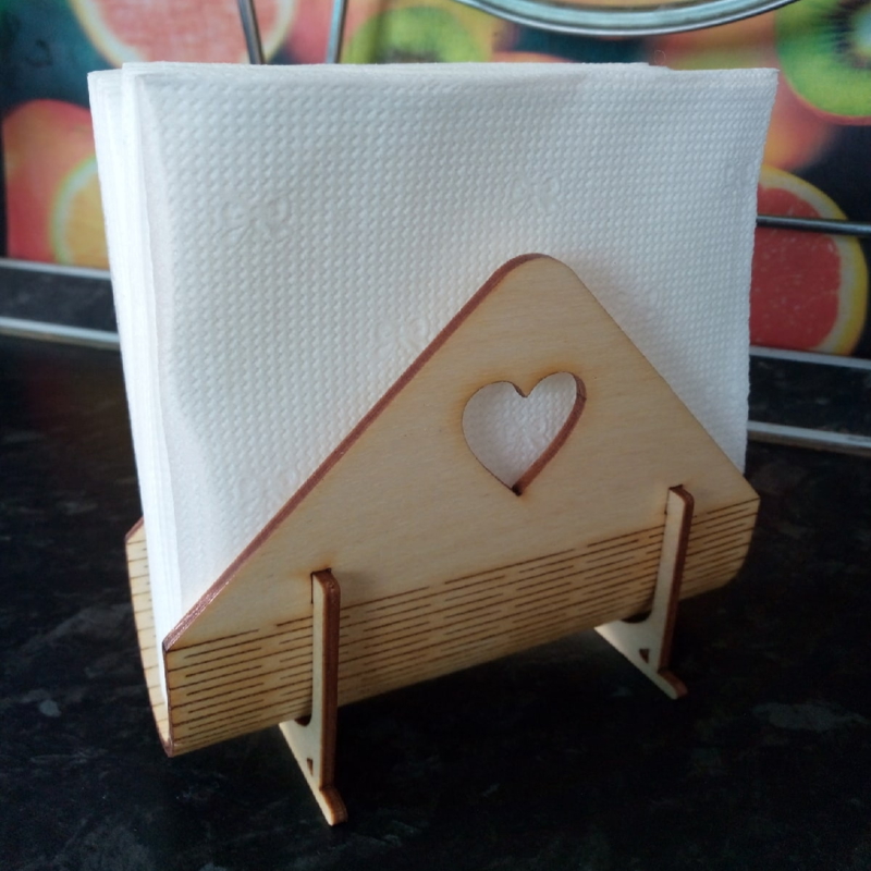 طرح جا دستمال کاغذی طرح قلب مناسب برای استفاده در دستگاه های cnc چوب و cnc لیزر - laser cut heart napkin holder cdr file