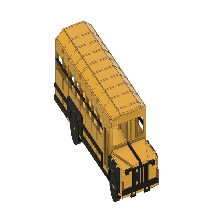 طرح اتوبوس مدرسه مناسب برای استفاده در دستگاه های cnc چوب و cnc لیزر - laser cut school bus template cdr file