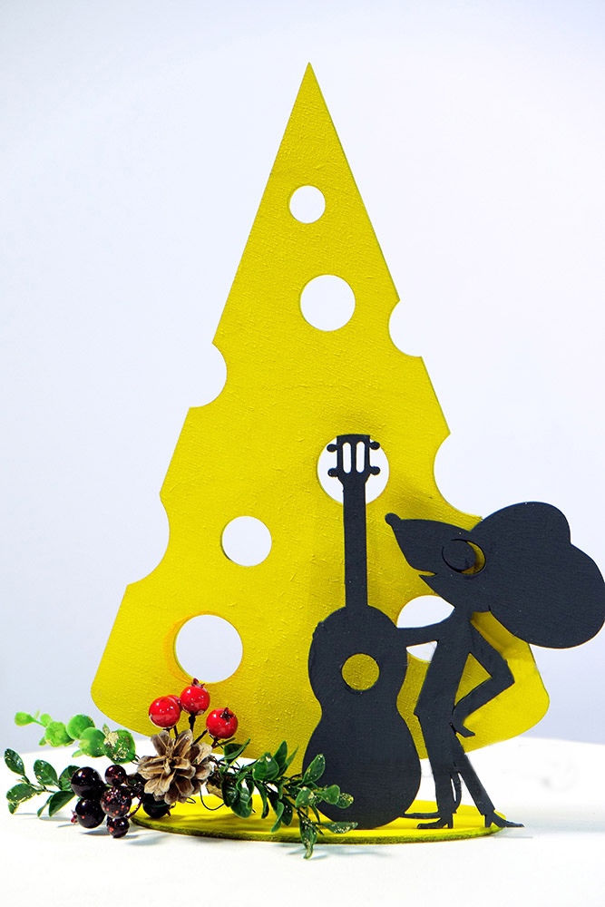 طرح موس با طرح گیتار مناسب برای استفاده در دستگاه های cnc چوب و cnc لیزر - laser cut mouse with guitar cdr file