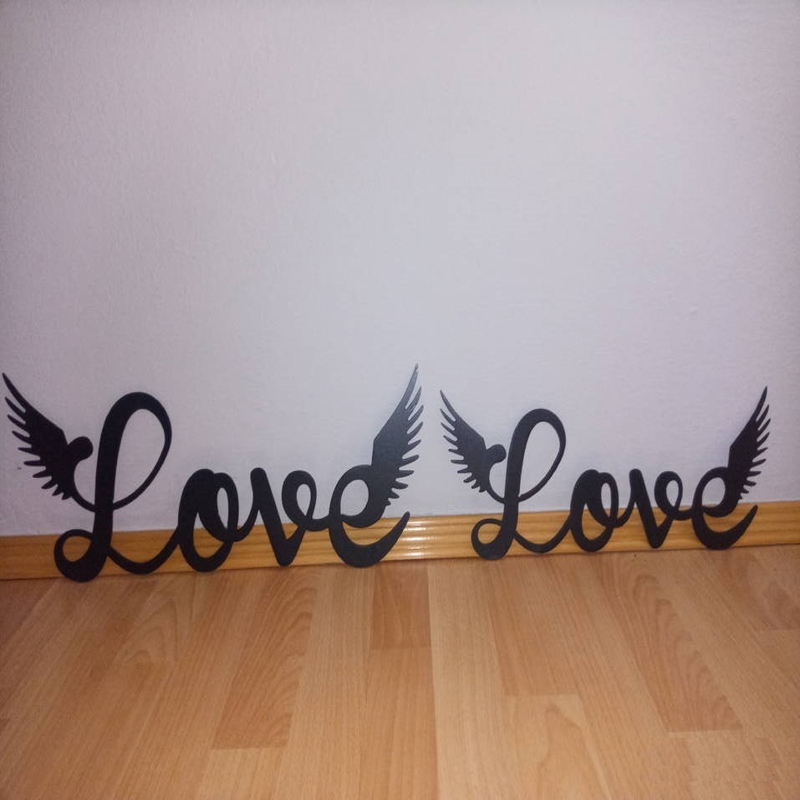 طرح بال عشق برای دیوار مناسب برای استفاده در دستگاه های cnc چوب و cnc لیزر - laser cut love wings wall decor dxf file