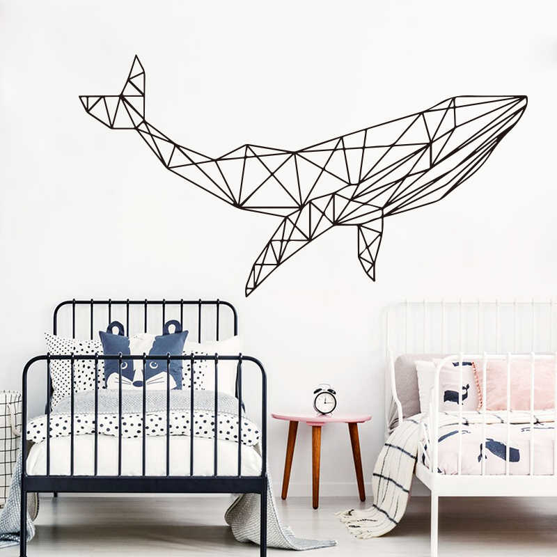 طرح نهنگ روی دیوار مناسب برای استفاده در دستگاه های cnc چوب و cnc لیزر - laser cut whale geometric wall art cdr file
