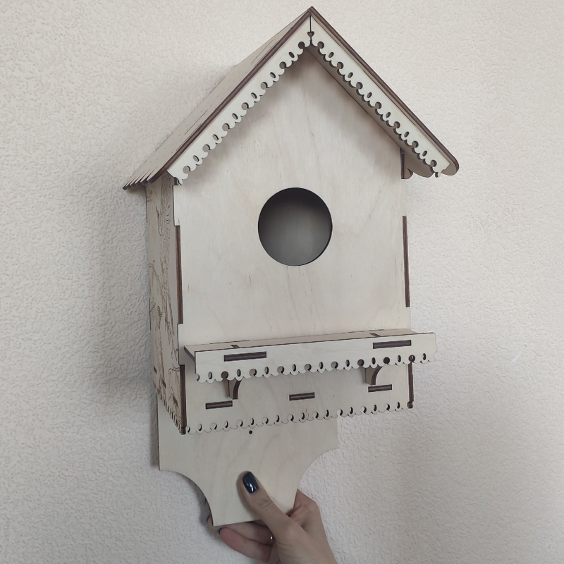طرح لانه پرنده تزئینی مناسب برای استفاده در دستگاه های cnc چوب و cnc لیزر - laser cut decorative birdhouse cdr file