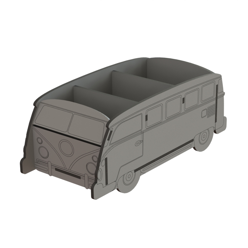 طرح فایل کورل CDR جا کنترلی به شکل ماشین مناسب برای استفاده در دستگاه های cnc چوب و cnc لیزر - laser cut car shape remote control holder desk organizer storage box cdr file