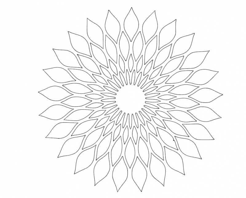 طرح گل شماره 011 مناسب برای استفاده در دستگاه های cnc چوب و cnc لیزر - floral design 011 dxf file