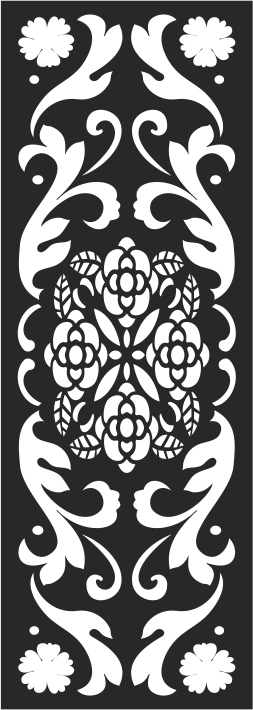 طرح گل سیاه و سفید مناسب برای استفاده در دستگاه های cnc چوب و cnc لیزر - black and white floral pattern cdr file